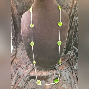 0285. Sterling Silver and Lab Peridot 😍 SO Green ~ SO Glittery!